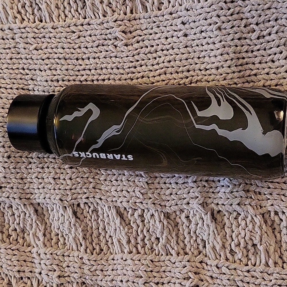 Starbucks black and gray glass tumbler